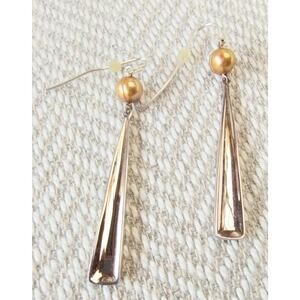 Robert Lee Morris NEW RLM Studios Modernist Sterling Pearl Drop Dangle Earrings